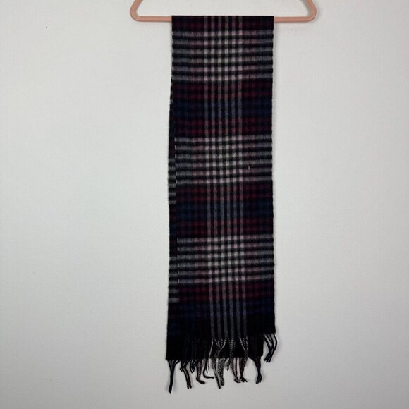 Lyle And Scott 100% Cashmere Multi Colored Plaid Scarf Made In Scotland 9.5”x65” - Picture 1 of 4